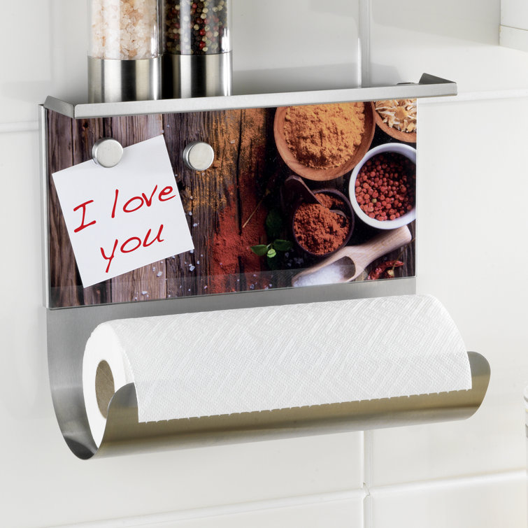 Wenko Gewürze Wall Mounted Paper Towel Holder with Shelf